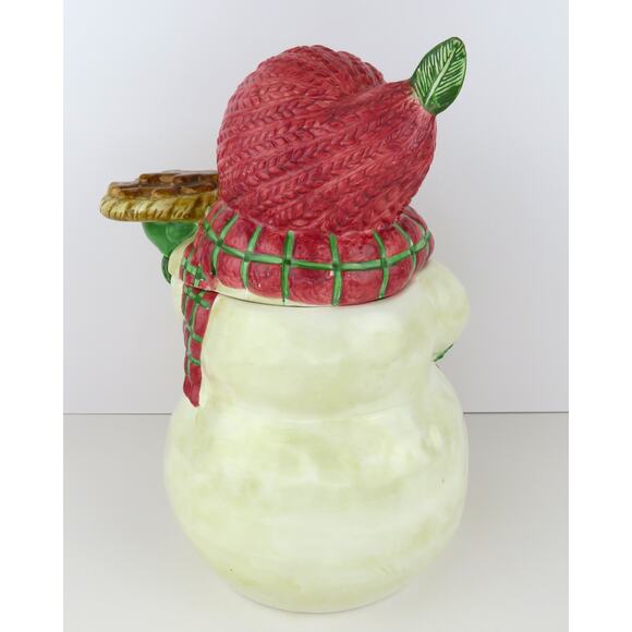 BICO Snowman Cookie Jar 11” Ceramic Holiday Gingerbread Christmas Kitchen Decor - Picture 5 of 14